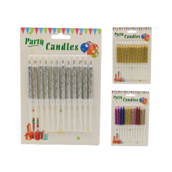 Birthday Candles 12pk W-Stand Asst Clrs-wholesale