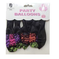 Balloons 6ct Happy Birthday Black-wholesale