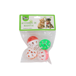 Pet Toy Ball 1.5in 4pk Asst Clrs-wholesale