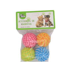 Pet Toy Ball 1½in 4ct Asst Clts-wholesale