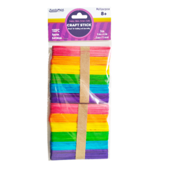Craft Sticks Wood 100pc Asst Clrs-wholesale