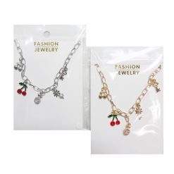 Necklace W-Charms Silver & Gold-wholesale