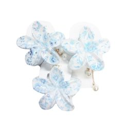 Hair Clip Blue Flower W-Chain-wholesale