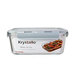 Food Container Glass 54.11oz Gray Lid-wholesale