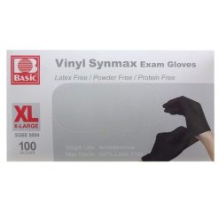 Gloves Vinyl Black XL 100ct Powder Free-wholesale
