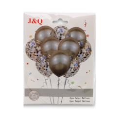 Balloons 10ct Silver Wht W-Ribbon-wholesale