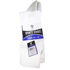 Mens Socks Crew 3pk 10-13 White-wholesale