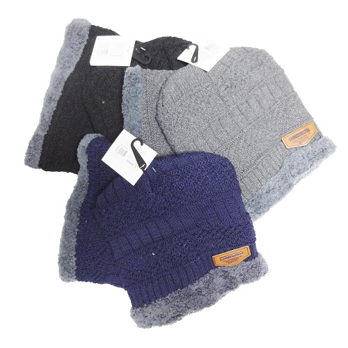 Mens Beanie WNeck Warmer Asst Clrs-wholesale Mens Beanie WNeck Warmer Asst Clrs-wholesale