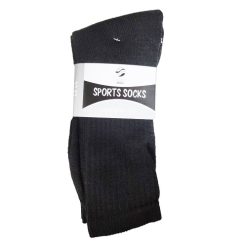 Mens Socks Crew 3pk 9-11 Black-wholesale
