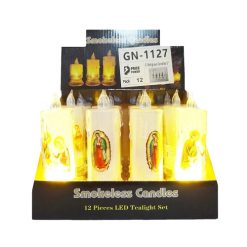 Candle Religious Flameless LED 5in Asst-wholesale