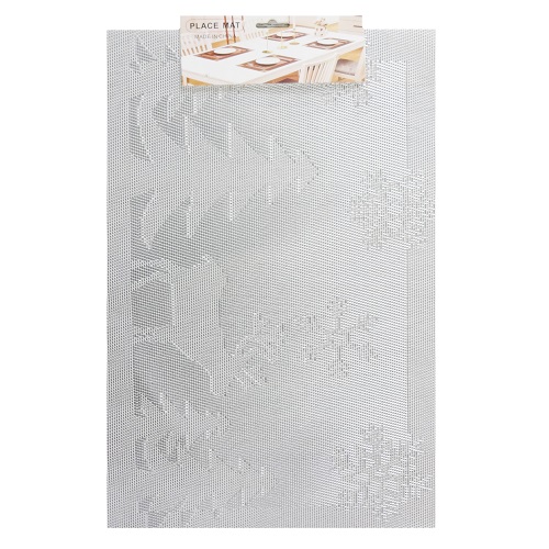 X-Mas Placemat Square Silver 12X18-wholesale X-Mas Placemat Square Silver 12X18-wholesale