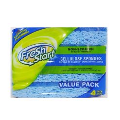 Fresh Start Cellulose Sponges 4pk Blue-wholesale