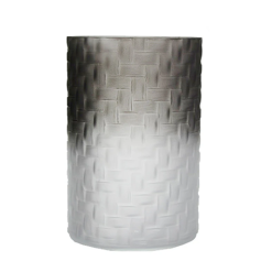 Vase Glass 7.5in Matte Grey 2-Tone-wholesale