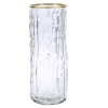 Glass Vase 10 X 4in W-Gold Rim-wholesale