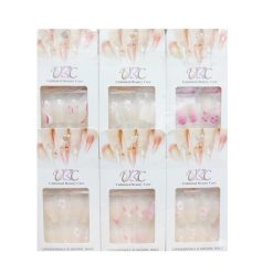 Pre-Glued Nails 12ct Asst Design-wholesale