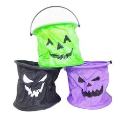Halloween Plastic Bucket 5in Asst Clrs-wholesale