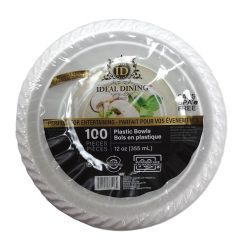 Ideal Bowls Plastic 12oz 100ct White-wholesale