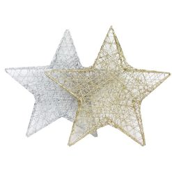 X-Mas Star Wire W-Glitter 10in 2 Colors-wholesale
