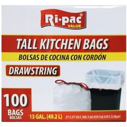 Ri-Pac Tall Kitchen Bags 13 Gal 100ct-wholesale