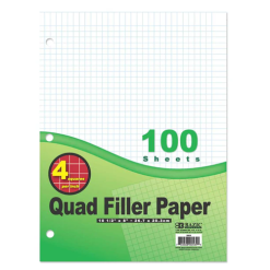 Filler Paper Quad Ruled 100ct-wholesale