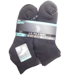 Mens Crew Socks 6pk 6-12 Black-wholesale