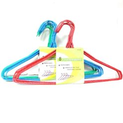 Hangers 8pc Asst Clrd Wire Adult-wholesale