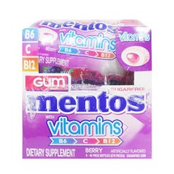 Mentos Gum Bottles 45pc Berry W-Vitamins-wholesale