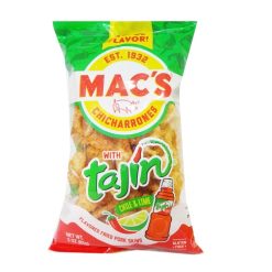 Macs Fried Pork Skins 3oz Tajin-wholesale