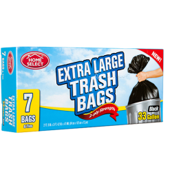 H.S Trash Bags 7ct 33gl + Ties X-Tra-wholesale