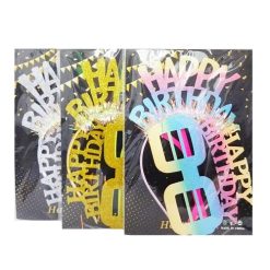Birthday Headband & Glasses Asst Clrs-wholesale