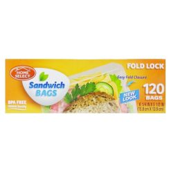 H.S Sandwich Bags 120ct Fold Lock-wholesale