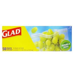 Glad Zipper Bags 50ct Snack Size-wholesale
