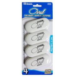 Eraser Oval White 4pk-wholesale