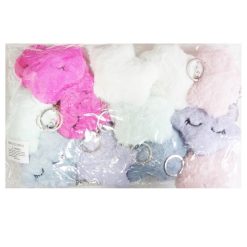 Keychain Fur Star Shape Asst Clrs-wholesale