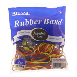 Rubber Bands 2oz Asst Size & Clrs-wholesale