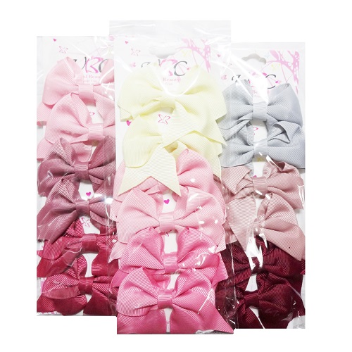 Hair Clips 6pk W-Bow Asst Clrs-wholesale Hair Clips 6pk W-Bow Asst Clrs-wholesale