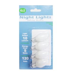 Night Lights Bulbs 4ct White-wholesale