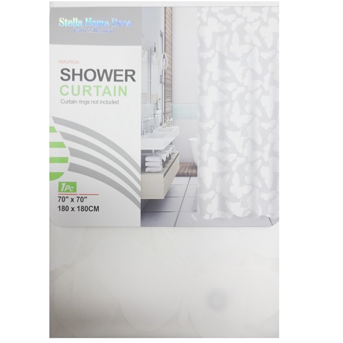 Shower Curtain 70X70 White Butterfly-wholesale Shower Curtain 70X70 White Butterfly-wholesale