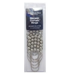 Shower Curtain Rings 12ct Roller Ball-wholesale
