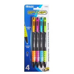 Pens Oil Gel Ink Black 4pk Medium-wholesale