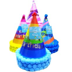 Party Cone Hats Happy Birthday Asst Clrs-wholesale