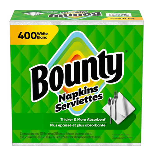 Bounty Napkins 400ct 1-ply White-wholesale Bounty Napkins 400ct 1-ply White-wholesale