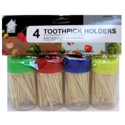 Toothpicks W-Dispenser 4pk-wholesale