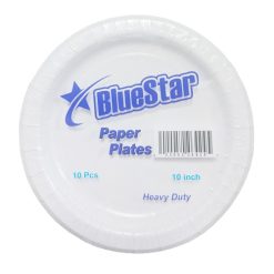 Blue Star Paper Plates 10ct 10in White-wholesale