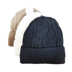 Ladies Beanie Double Layer Asst Clrs-wholesale
