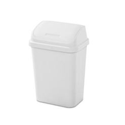Sterilite Wastebasket Swng Top 7.5gl Wht-wholesale
