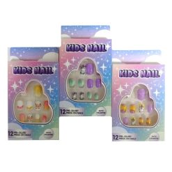 Toy Nails Pre-Glued 12ct Asst-wholesale
