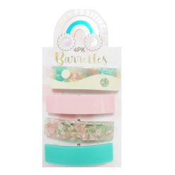 Hair Clip Barrettes 4pk Asst-wholesale