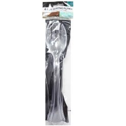 Serving Forks 4pc 10in Clear-wholesale