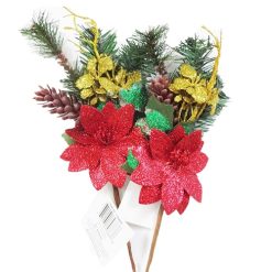 X-Mas Flower Pick 13in Asst-wholesale